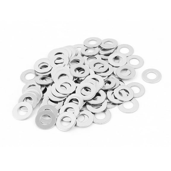 100pcs M8 304 Stainless Steel Plain Flat Washers for Bolt Screws