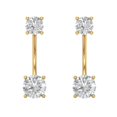 thumbnail image 3 of 3 ct Screw-Back Stud Earrings for Women | 6.5mm Round Cut Moissanite | 14K Yellow Gold, 3 of 5