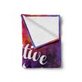 thumbnail image 2 of Geometric Soft Flannel Fleece Throw Blanket, Positive Vibes Only Message Honeycomb Hexagonal Pattern with Colorful Design, Cozy Plush for Indoor and Outdoor Use, 70" x 90", Multicolor, by Ambesonne, 2 of 6