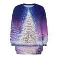 thumbnail image 5 of Chandail en Molleton de Noël pour Femmes 2023 Col Rond Mode Décontractée Manches Longues Imprimé de Noël Chandail en Molleton Hauts Blouse en Liquidation, 5 of 5