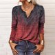 thumbnail image 1 of ICHUANYI Clearance Women Casual Printing Long Sleeve Buttons Slim Blouse T-shirt Tops(Wine, XL) ICHUANYI WER2023080804661, 1 of 5