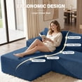 thumbnail image 6 of Aukfa 96" Cloud Sectional Couch, Modular L Shaped Boneless Sofa with Left Facing Chaise&2 Storage Pockets, Blue, 6 of 8