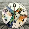 thumbnail image 2 of Chilfamy Hummingbird Wooden Wall Clock Battery Operated Decor 10x10in, 2 of 8