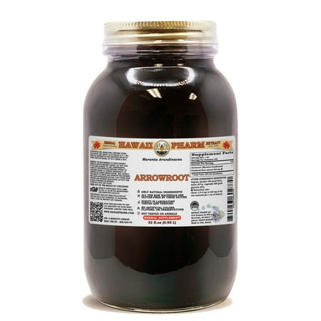 Arrowroot (Maranta Arundinacea) Powdered Root Liquid Extract. Expertly Extracted by Trusted HawaiiPharm Brand. Absolutely Natural. Proudly made in USA. Tincture 32 Fl.Oz