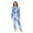 Blue Floral Pattern, variant on 1 Piece Adult Onesie Pajamas Cozy & Loose-Fit Sleepsuit Loungewear with Pockets Squares and Ginkgo Leaves Pattern X-Small