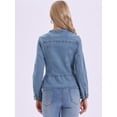 thumbnail image 3 of DARING DIVA Women's Peplum Hem Button Down Collarless Jean Jacket XS Light Blue, 3 of 6