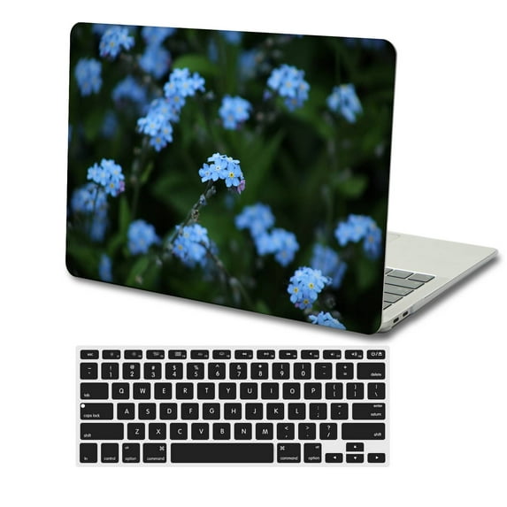 KSK KAISHEK Compatible with MacBook Pro 13 inchs Case Released Model M1 A2338/A2289/A2251/A2159/A1989/A1706/A1708, Plastic Hard Case Shell Cover + Black Keyboard Cover, Flower 1258