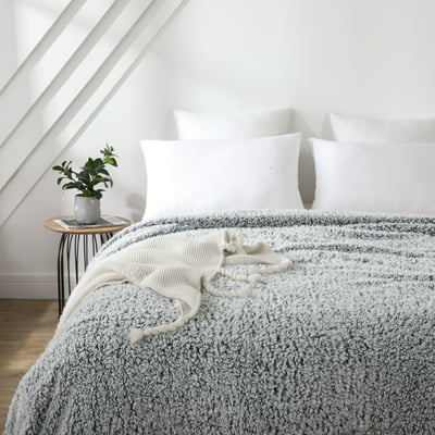 Buy Mainstays Sherpa Queen Bed Blanket In Gray Online In Vietnam 946199754