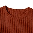 thumbnail image 6 of LUVDA Women's Ribbed Knit Sweater Long Sleeve Crew Neck Pullover Casual Fall Top, 6 of 7