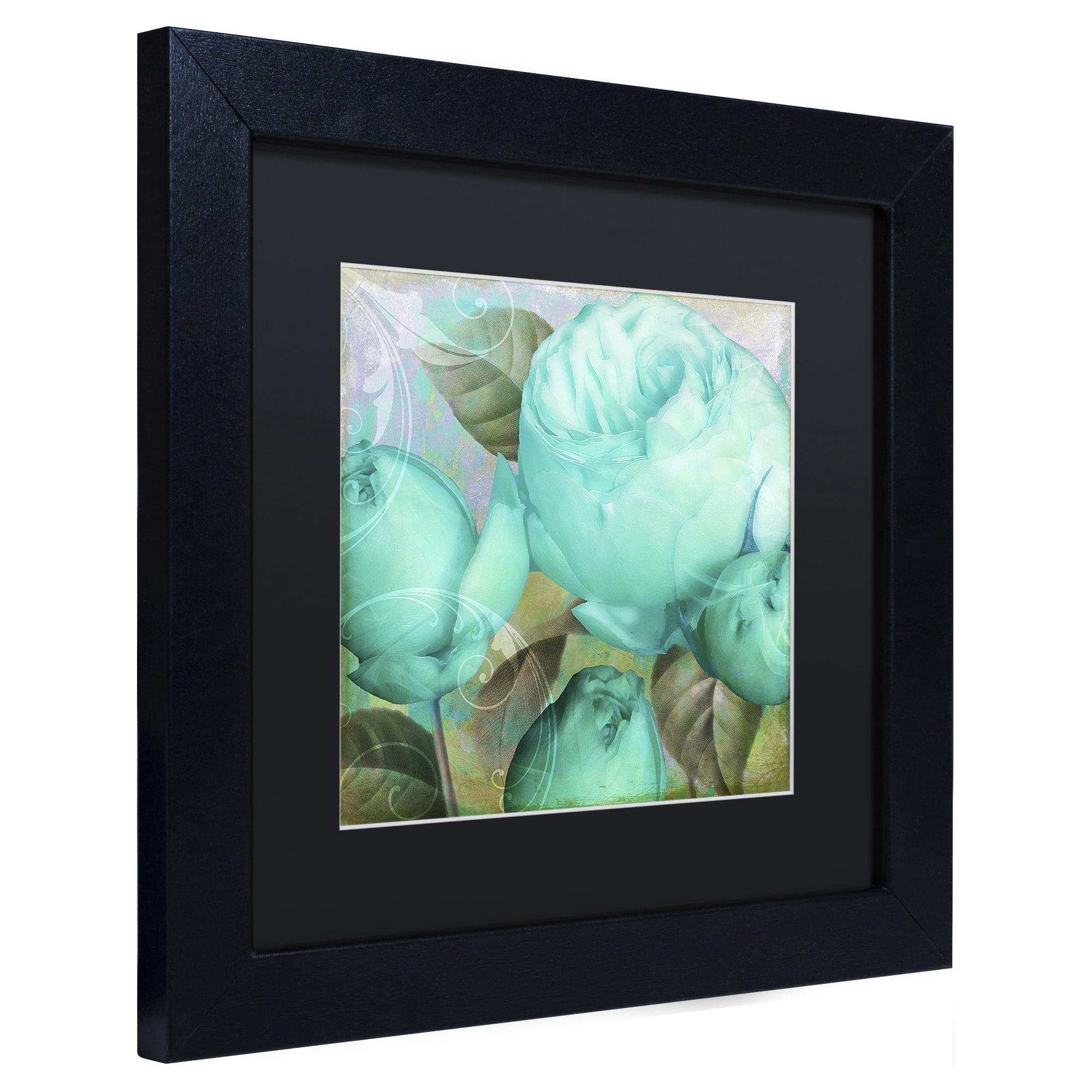 Trademark Fine Art 'Aqua Rose II' Black Framed Art by Color Bakery