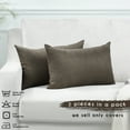 thumbnail image 4 of 3S Brother's Solid Cushion Cover Super Soft & Cozy Home Décor Throw Pillow Case for Chair Couch Bedroom & Livingroom Décor Pillowcase with Invisible Zipper Set of 2 Pieces - Mink 12"x20" Each, 4 of 8