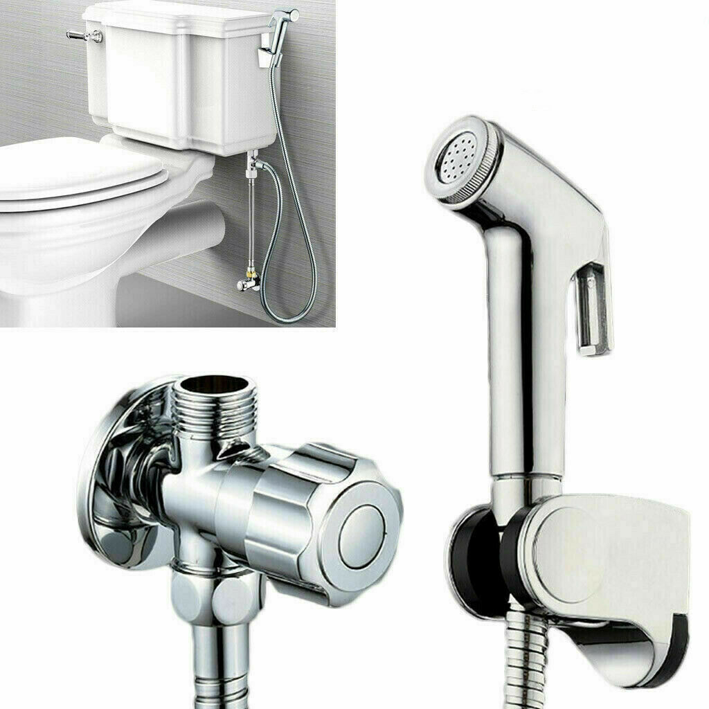 Shower Head Douche Bidet Toilet Spray Hand Held Jet Shattaf Kit Chrome