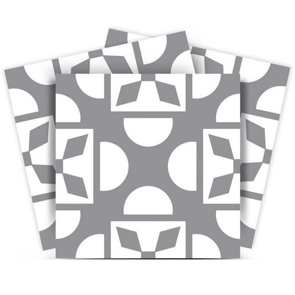 HomeRoots 390697 8 x 8 in. Light Gray & White Coli Peel & Stick Tiles