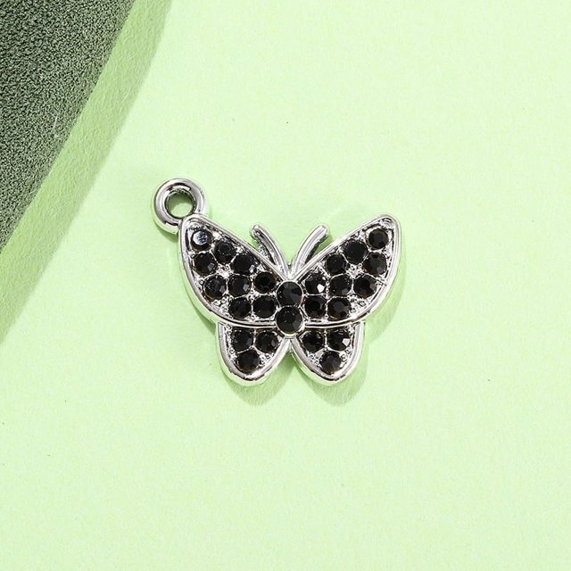 Pulsera de mariposa de diamantes de colores, cadena para clavícula, tobillera, joyería femenina, colgante, aleación que retiene el color UV, accesorios de galvanoplastia