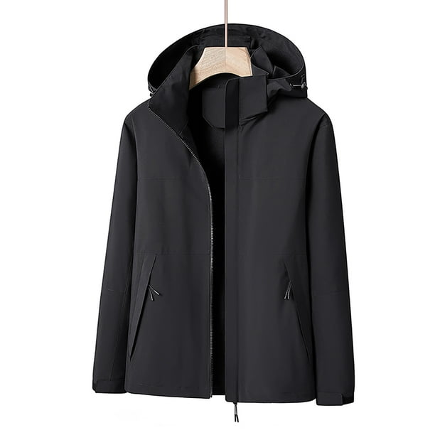 Chaquetas y abrigos casuales con capucha de manga larga Chaqueta de mujer Abrigo cálido Impermeables Cortavientos Chaqueta de lluvia con capucha Chaqueta impermeable con capucha para exteriores a prue