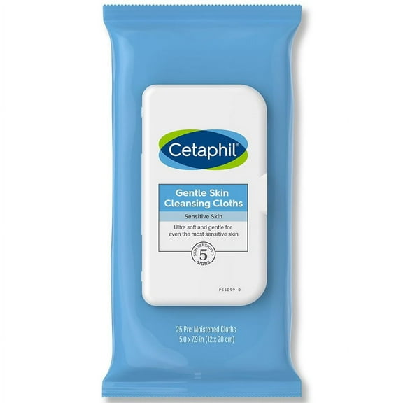 Cetaphil Gentle Skin Cleansing Cloths for Dry, Sensitive Skin 25.0 ea Pack of 2