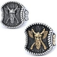 thumbnail image 2 of New Vikings 14K White Gold Warrior Rings for Men Women Vintage Gothic Biker Fashion Nordic Double Axe Ring Amulet Jewelry Gifts, 2 of 8