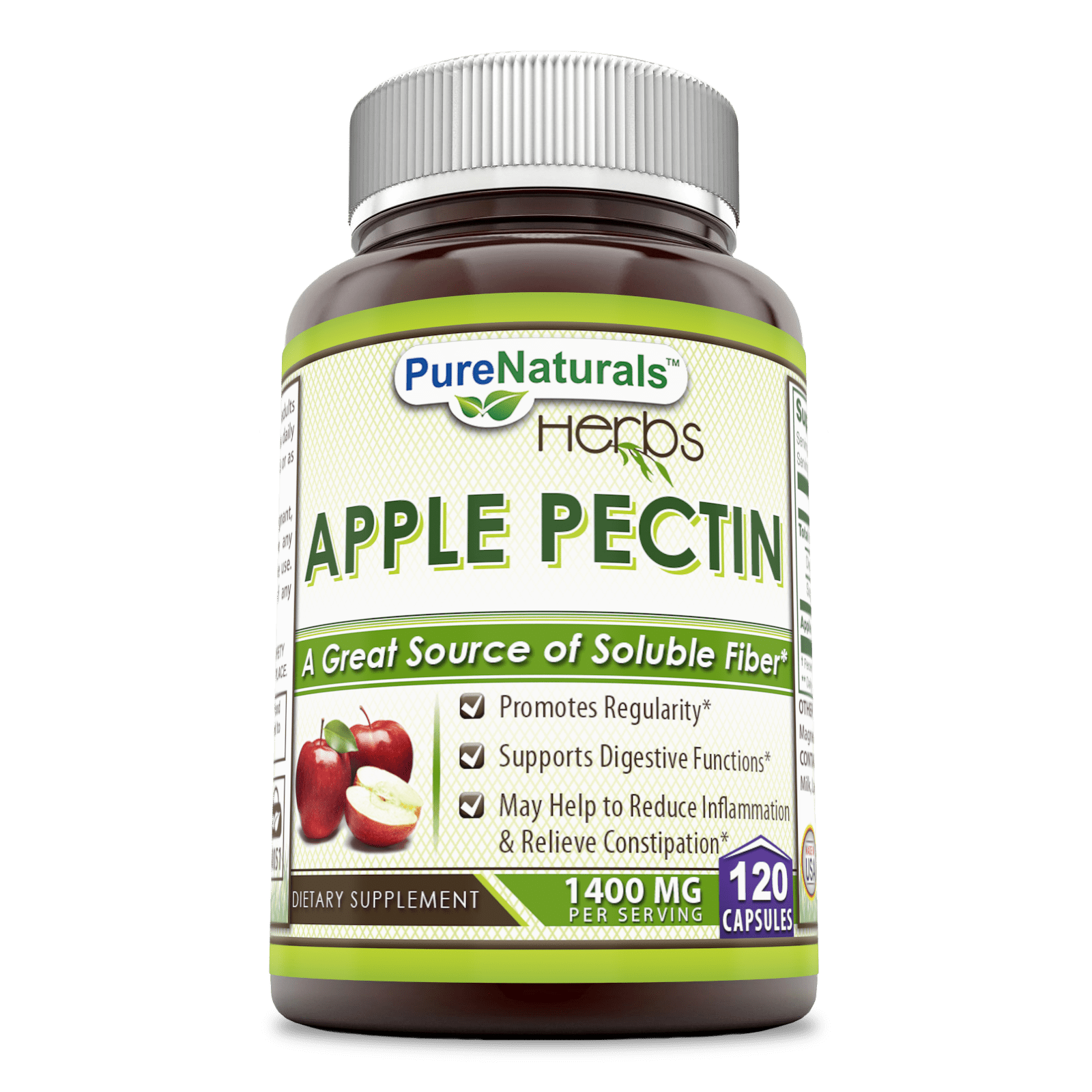 Pure Naturals Apple Pectin Dietary Supplement 1400 mg per serving of