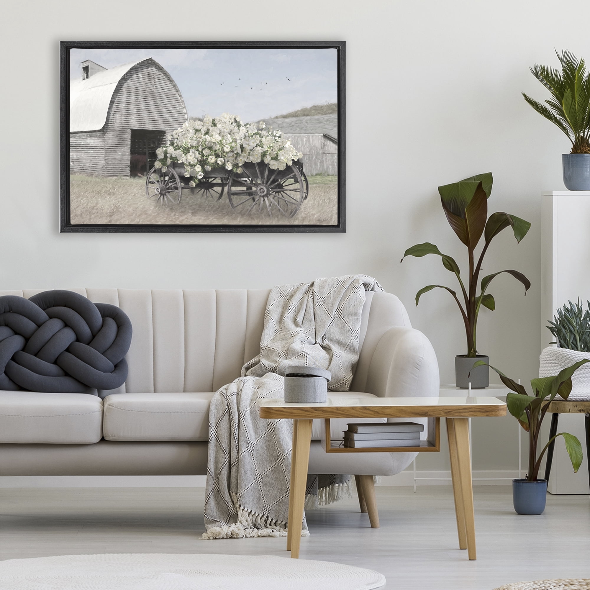 Stupell Industries Wagon Full of Sunshine Black Framed Floater Canvas Wall Art, design by Lori Deiter