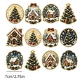 thumbnail image 3 of 12 Pack Christmas House & Tree Diamond Painting Ornaments, Wooden DIY Rhinestone Hanging Pendant Kit, Winter Cottage Xmas Tree Hand‑Made Craft Holiday Decoration Gift, 3 of 7