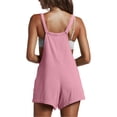 thumbnail image 3 of Liacowi Women Summer Short Jumpsuit Solid Color Sleeveless Spaghetti Strap Overalls Casual Suspender Pants, 3 of 4