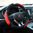 thumbnail image 3 of Funda para volante de coche (negro y rojo), cojín de mano antideslizante, ajuste universal, 15''/38cm, 3 of 5