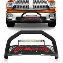 Nilight Bull Bar with Light Bar&License Plate Hole for 2009-2018 Dodge Ram 1500&2019-2024 RAM 1500 Classic (Exl Rebel Sport) Truck Brush Guard Front Bumper Push Bar w/Grille Skid Plate Light Mount