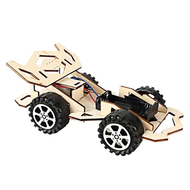 Worallymy Electric Wooden Racing DIY Manual 3D Auto Puzzle Juguete ensamblado Experimento científico Coche de carreras de madera Worallymy JD735800003