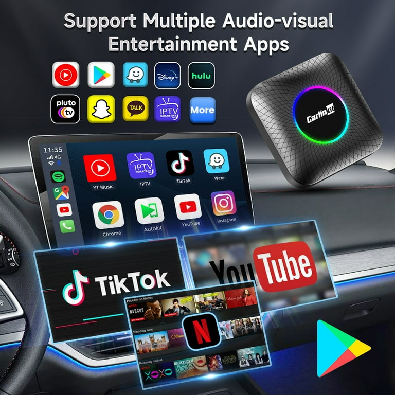 Carlinkit AI Box Android 13 - Wireless CarPlay Adapter, 8GB+128GB