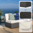 thumbnail image 4 of Sofa Outdoor Patio Rattan, 2PCS Armless Sofa Sectional PE Wicker Garden Furniture, for Poolside, Indoor, Gray, 4 of 5