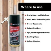 Würth Expanding Foam Sealant Value 2-Pack - Big Gaps up to 3 Inches, 2 x 12 oz Insulating Spray Foam Cans