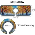 thumbnail image 4 of 2 Pcs SKYSONIC Faucet Absorbent Mat Painting Autumn Parkway Washable Counter Drying Pads Behind Faucet for Kitchen Bathroom, 4 of 7