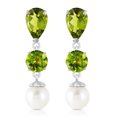 thumbnail image 2 of Galaxy Gold 14k White Gold Chandelier Earrings with Peridot and Freshwater-cultured Pearl, 2 of 3