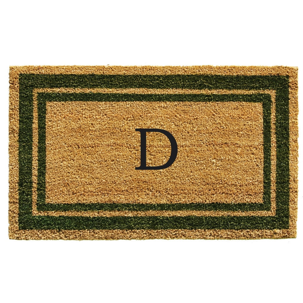 Momentum Mats Sage Green Border Monogram Doormat (1'6 x 2'6)