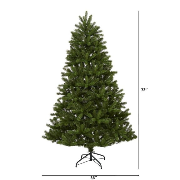 Nearly Natural 6ft. New Haven Spruce Natural Look Artificial Christmas Tree with 350 LED Lights