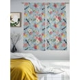 thumbnail image 4 of Spring Red Floral Sheer Curtains 72 Inches Long 2 Panels Set, Window Sheer Curtains for Living Room/Bedroom, Daiy Birds Farmhouse Blue Botanical Light Filtering Rod Pocket Curtain 52''x72''x2, 4 of 8