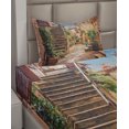 thumbnail image 2 of Ambesonne Italy Fitted & Top Sheet Set with Sham, Old Stone Street Houses, Multicolor, 2 of 4