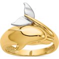 thumbnail image 1 of 14K Two-Tone Polished Dolphin Ring (Size 7.5) Made In United States d1924, 1 of 5