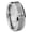 Brushed Gray Beveled Edge, variant on Celtic Cross Beveled Edge Brush Black 2 Tone Tungsten Men Ring 10MM