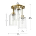 thumbnail image 3 of Globe Electric 13" Contemporary 3 Light Matte Gold Flush Mount Lights With Shades, 3 of 5