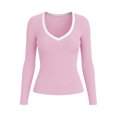 thumbnail image 6 of yillto Womens Tops Fall Fashion Basic Long Sleeve Scoop Neck Going out Stretchy Slim Tees T Shirts, 6 of 7