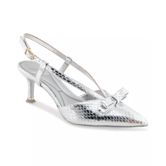 Kenneth Cole New York SILVER SNAKE Women's Umayra Pointed Toe Pumps, US 9