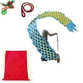 thumbnail image 1 of Dragon Poi Green Dance Dragon Spinning Ribbons, Washable Silk-like Spinning & Shaking Poi Set With Dragon Head, For Belly Dance Dance Colorful Silk Poi Flags, 1 of 7
