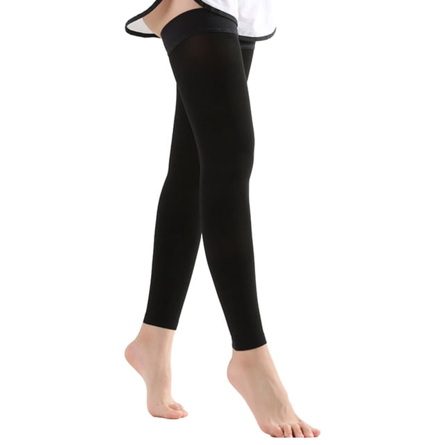 kurtrusly Bas Longs avec Support de Compression et Tissu Respirant Noir Antidérapant M 1Set
