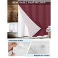 thumbnail image 5 of No Hook Shower Curtain with Snap-in Liner, Red Solid Color Waterproof Fabric Bathroom Curtains, Aesthetics Contemporary Luxury Bath Curtains & Mesh Top Window Stand Up Stall 36"x72", 5 of 9