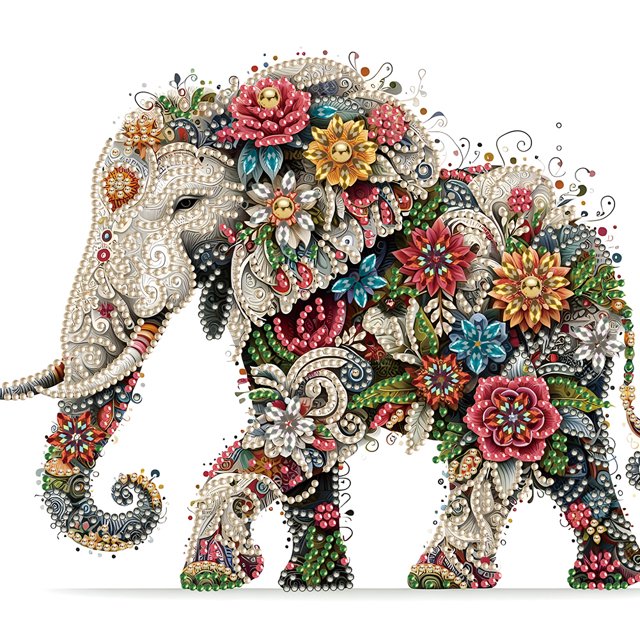 (CX048) Diamante Parcial Exquisito Elefante Serie Animal Forma Especial Diamante Resina 30*30CM