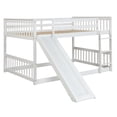 thumbnail image 6 of Hassch Full over Full Wooden Bunk Bed with Slide and Ladder, White, 6 of 9