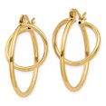 thumbnail image 2 of Auriga 14k Yellow Gold Fashion Circle Hoop Earrings for Women(L-24mm, W-18mm), 2 of 6
