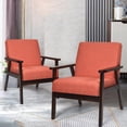thumbnail image 2 of Giantex  Set of 2 Accent Chair, Mid-Century Modern Arm  Chair for Living Room, Bedroom, Orange, 2 of 8