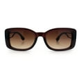 thumbnail image 5 of Womens Classy Rectangle Retro Mod Designer Fashion Luxe Sunglasses All Brown, 5 of 8